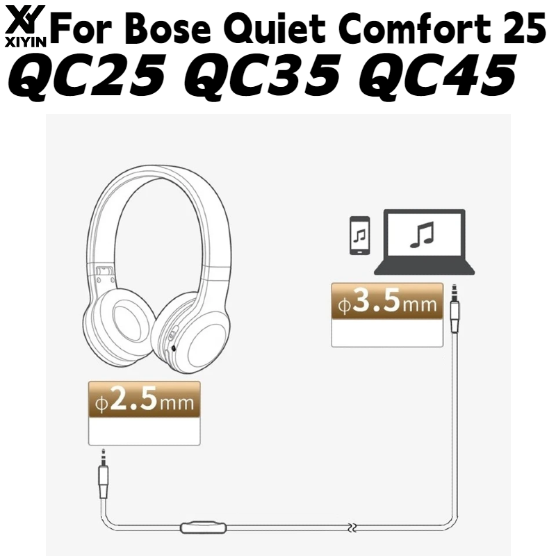Bose Headphone Qc45 - Cavo audio per cuffie con microfono,