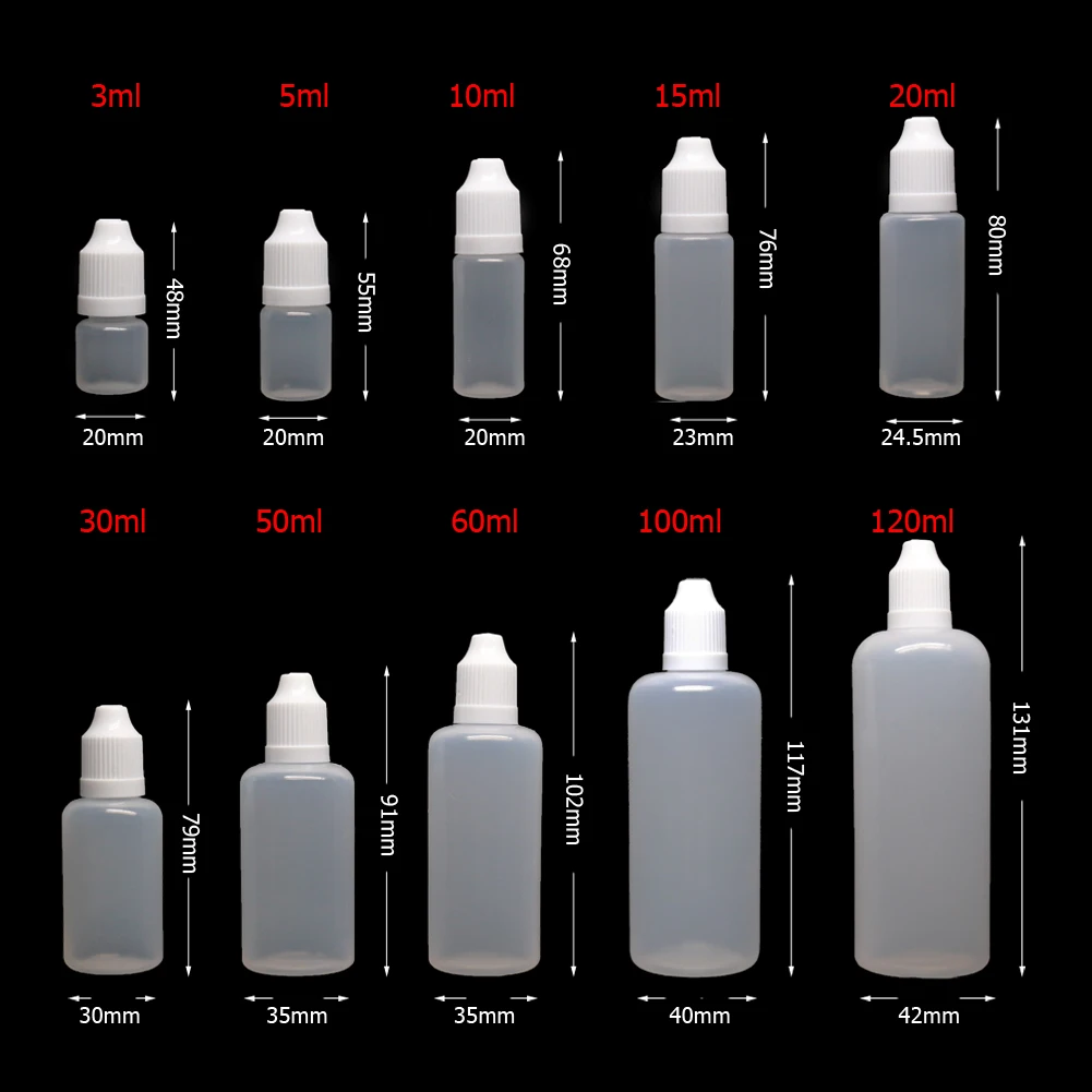 5PCS X 5ML-120ML Bottiglie con - Juice Bottle Dropper recensione e prezzo